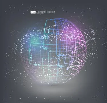 Connection structure molecules circle and blank space for your content. Stock Illustration