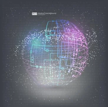 Connection structure molecules circle and blank space for your content. Stock Illustration