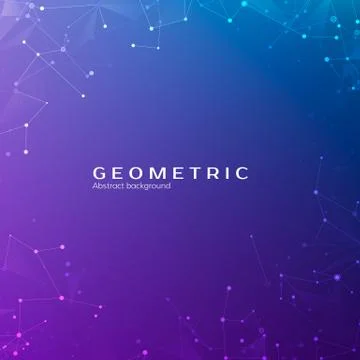 Connection structure. Particles in space. Abstract polygonal space low poly d Stock Illustration