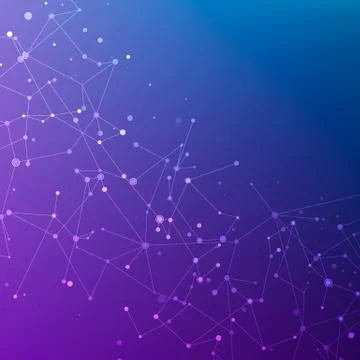 Connection structure. Particles in space. Abstract polygonal space low poly d Stock Illustration