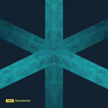 Connection structure. Wireframe vector illustration. 3d abstract background. Stock Illustration