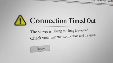 " Connection Time Out" Message on Web Browse Stock Footage 241001864