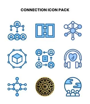 Connection Two Colour Bundle Icons Pack Stock Illustration