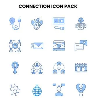 Connection Two Colour Design Icons Pack Ilustración de archivo