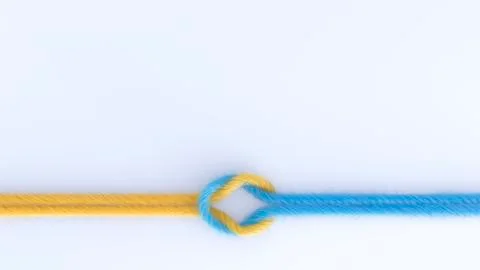 Connection of two threads, 3D Rendering Stock Illustration