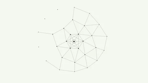 Connection Web Animation Shows Network Structure with Nodes Links 库存影片 333021272