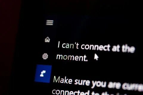 Connection To Wireless Error on Computer Screen Stock Photos