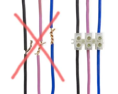 Connection of wires Stock Photos