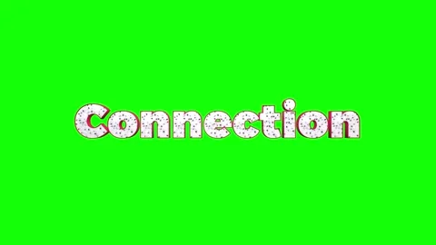 Connection word with sprinkles texture rotating on a vibrant green screen Vidéo 348193757