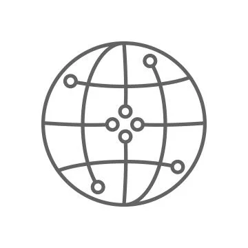 Connection World Global Thin Line Symbol Icon Design Stock Illustration