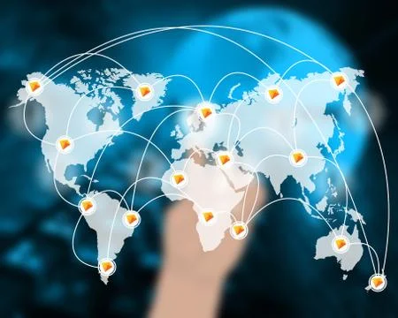 Connection of the world 库存插图