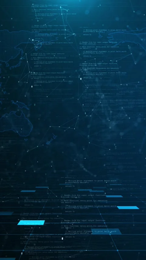 Connections Ai Network on Red Line 3d Earth Animation hologram information Stock Footage 312578704