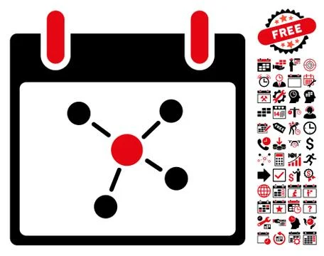 Connections Calendar Day Flat Vector Icon With Bonus Stock Illustration
