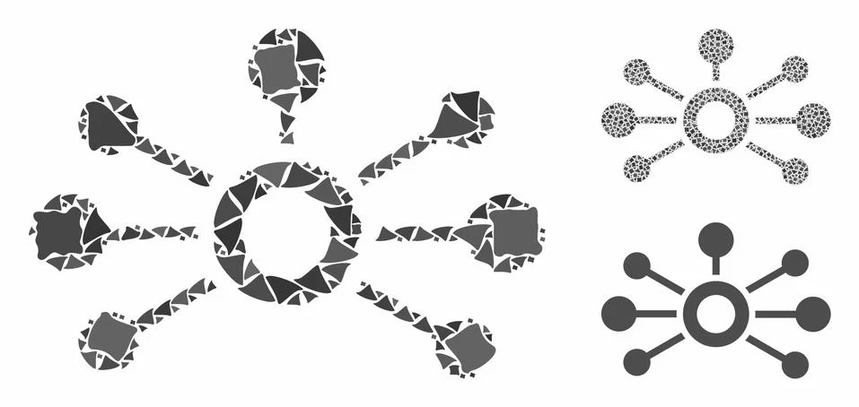 Connections Composition Icon of Inequal Elements Illustrazione stock