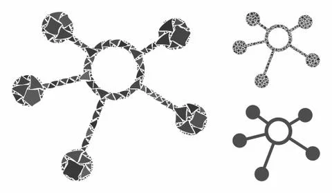 Connections Composition Icon of Rough Elements 스톡 일러스트