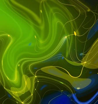 Connections concept network background in neon green Stock Illustration