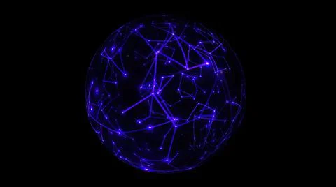 Connections concept on rotating sphere Stockfoto's