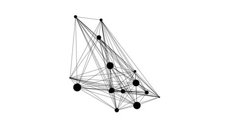 Connections in a Decentralized Network for P2P technology Stock Footage 130956311
