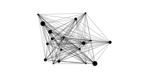 Connections in a Decentralized Network for P2P technology Stock Footage 130956320