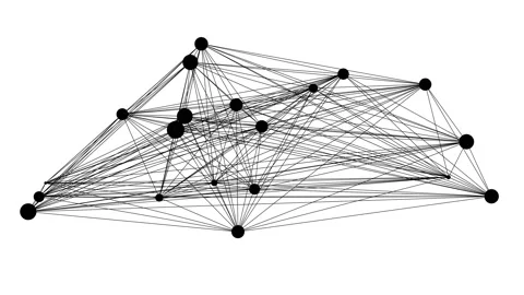 Connections in a Decentralized Network for P2P technology Stock Footage 130956341
