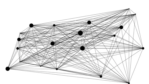Connections in a Decentralized Network for P2P technology Stock Footage 130956376