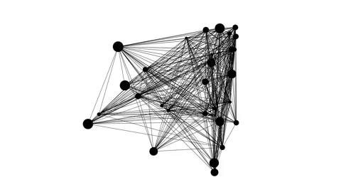 Connections in a Decentralized Network for P2P technology Stock Footage 130956393