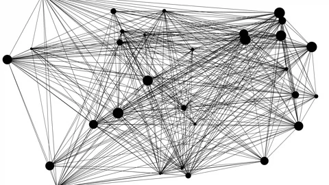 Connections in a Decentralized Network for P2P technology Stock Footage 130956430