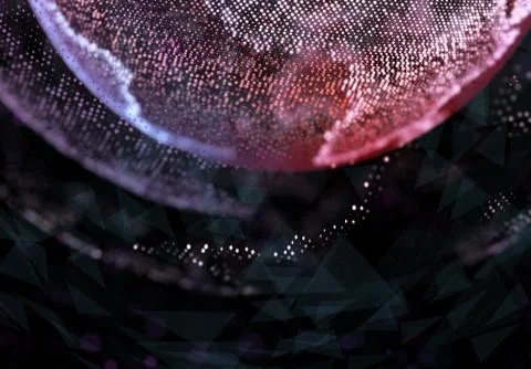 Connections global communication in the world map view on dark space background イラスト素材
