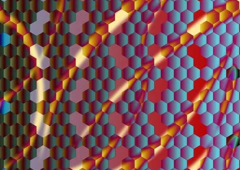 Connections of hexagons.Abstraction 库存插图