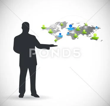 Connections map presentation illustration design Stock Illustration