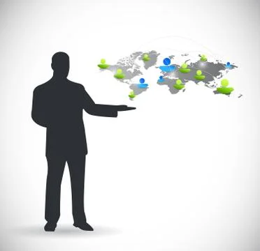 Connections map presentation illustration design Stock Illustration