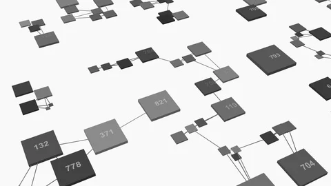 Connections with numbers. Seamless loop Stock Footage 103353076