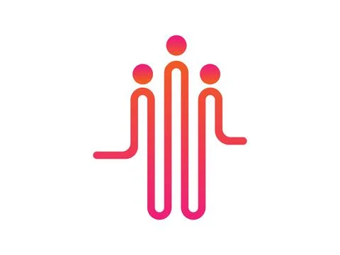Connective people logo vector illustrator design 스톡 일러스트