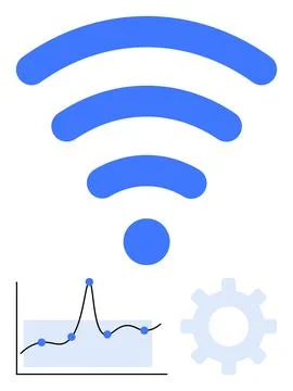 Connectivity and Data Integration Visualizing wireless and Analytics Technolo Stock Illustration
