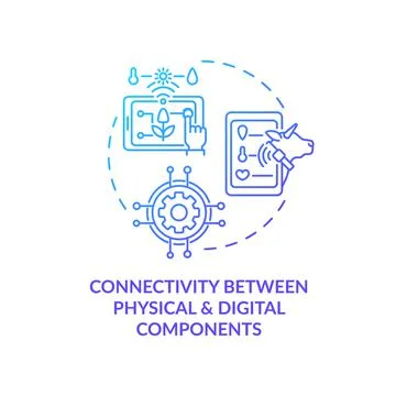 Connectivity between physical and digital components concept icon Stock-Illustration