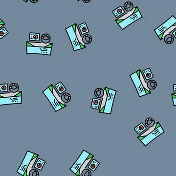 Connectivity dashboard autonomous vehicle vector seamless pattern イラスト素材