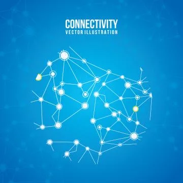 Connectivity design over blue  background vector illustration Stock Illustration