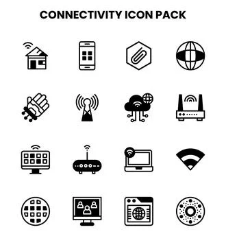 Connectivity DuoTone Design Icons Pack Stock Illustration