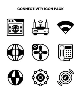 Connectivity DuoTone Icons Pack Stock Illustration