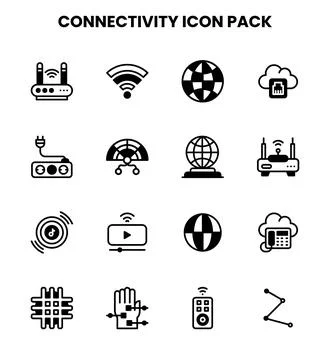 Connectivity DuoTone Scalable Icons Pack Stock Illustration