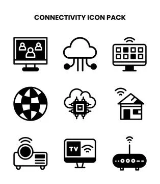 Connectivity DuoTone UI Icons Pack Stock Illustration