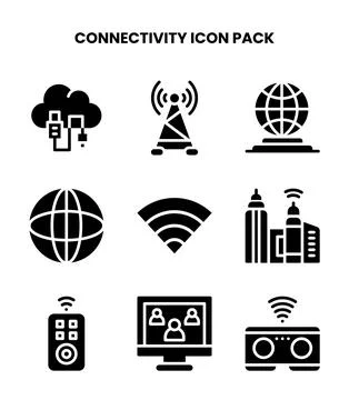 Connectivity Glyph Graphics Icons Pack イラスト素材