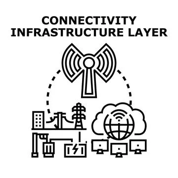 Connectivity infrastructure layer for global digital network Stock Illustration