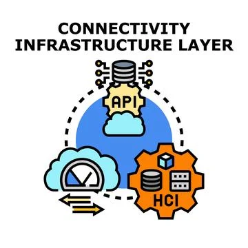 Connectivity infrastructure layer visualizing modern digital infrastructure 스톡 일러스트