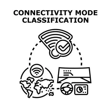 Connectivity mode classification internet connection technology Stock Illustration