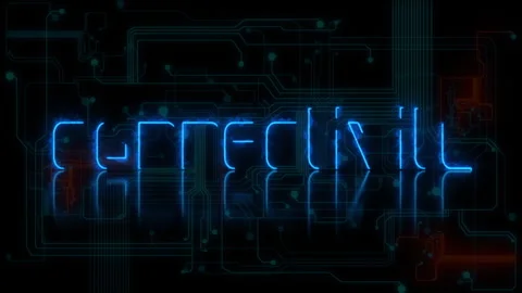 Connectivity neon light text on circuit board background Stock Footage 333411826