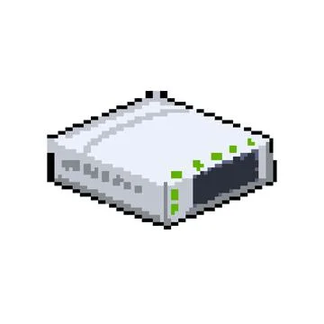 Connectivity network switch pixel art vector illustration Illustrazione stock