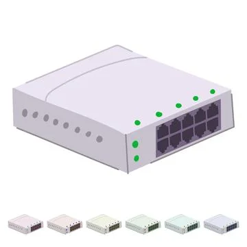 Connectivity network switch vector cartoon graphic Stock Illustration