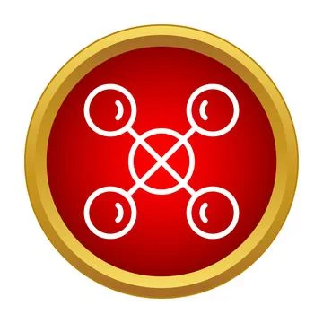 Connectivity network symbol icon on red background 스톡 일러스트
