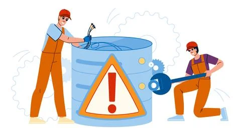 Connectivity server troubleshoot vector Stock Illustration